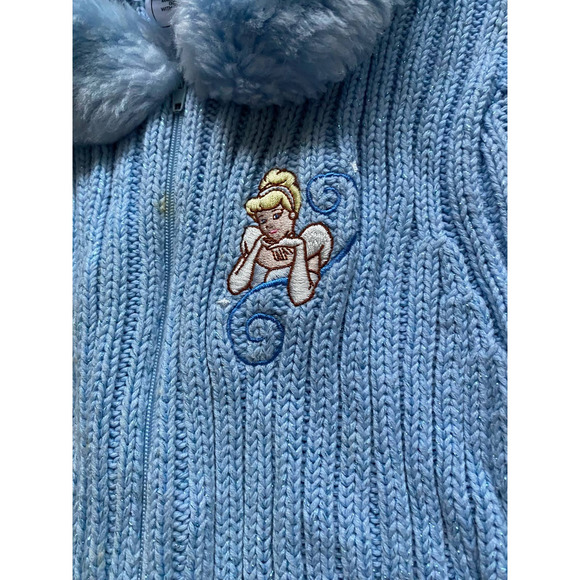 Rare Vintage Disney Princess Cinderella Knit Blue Jacket - Picture 3 of 8